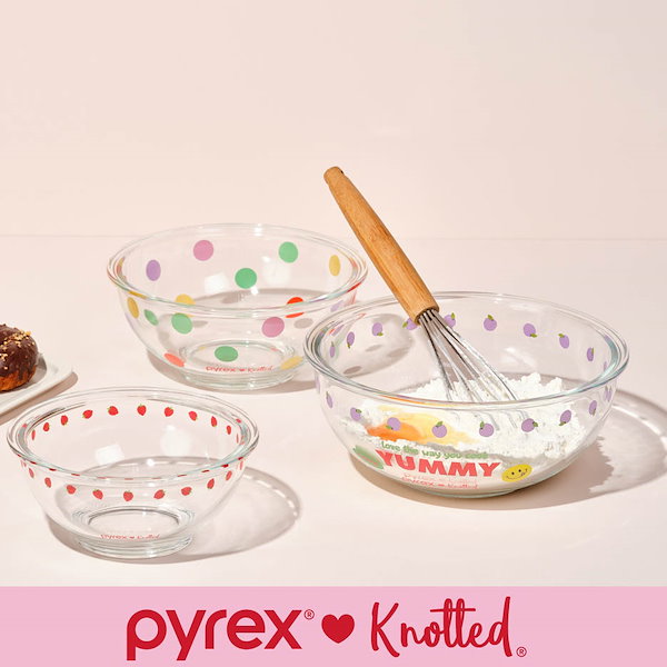 [PYREX x KNOTTED] MIXING BALL 3p SET ミキシングボール3点セット 880ml, 1.4l, 2.4l