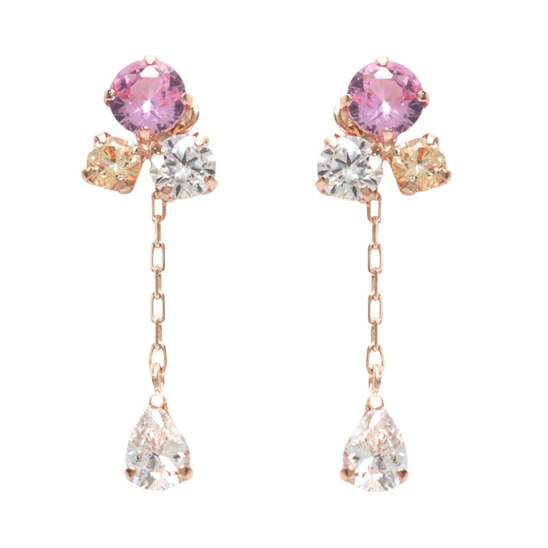 ピアス レディース フラワーモチーフ ジュエリー K10ピンクゴールド