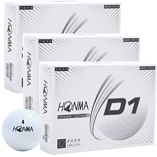 HONMA 本間ゴルフボール D1 2020モデル ホワイト 12球入り／ダース*3箱セット（合計3