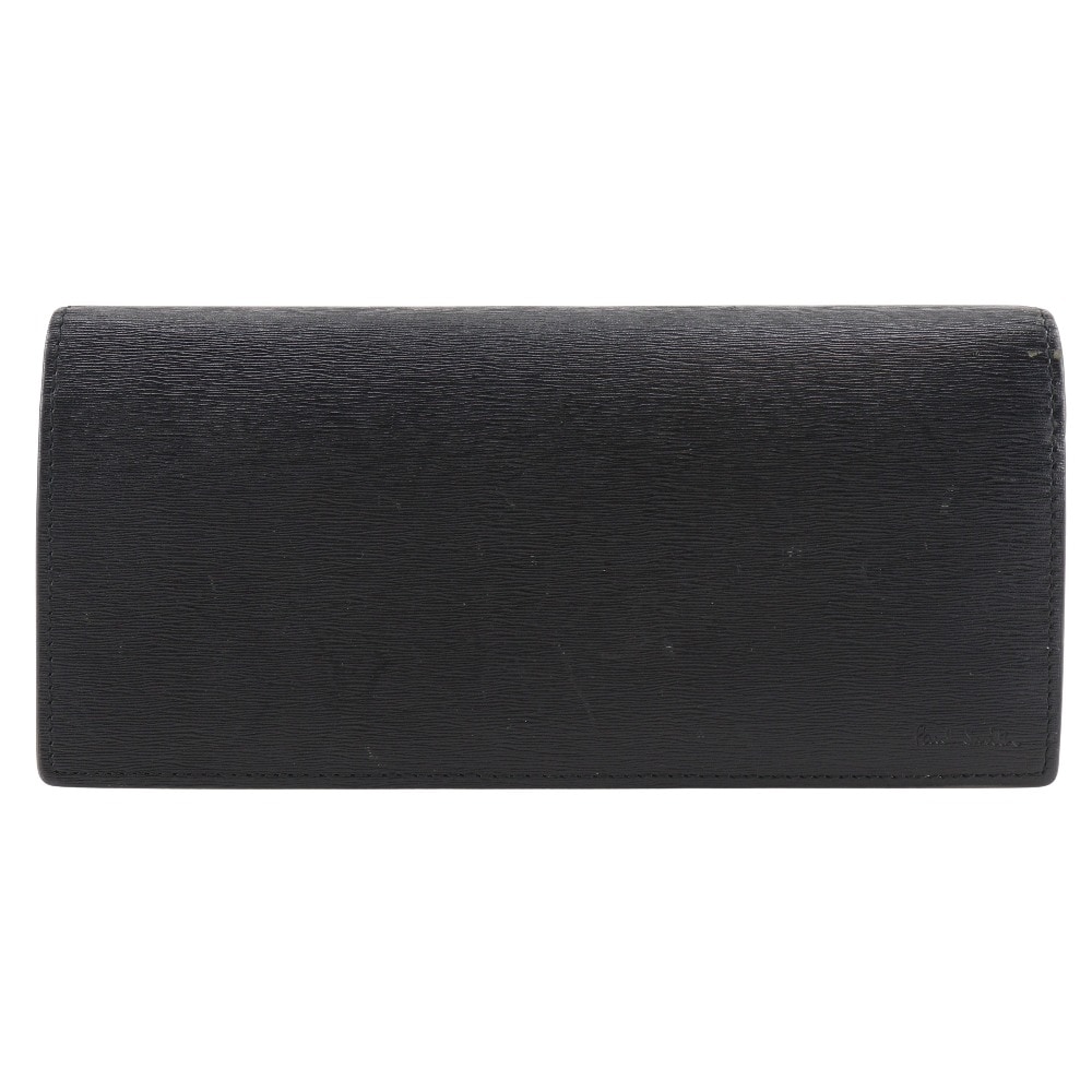 BPS486 長財布 牛革 黒 黄緑 メンズ 中古品