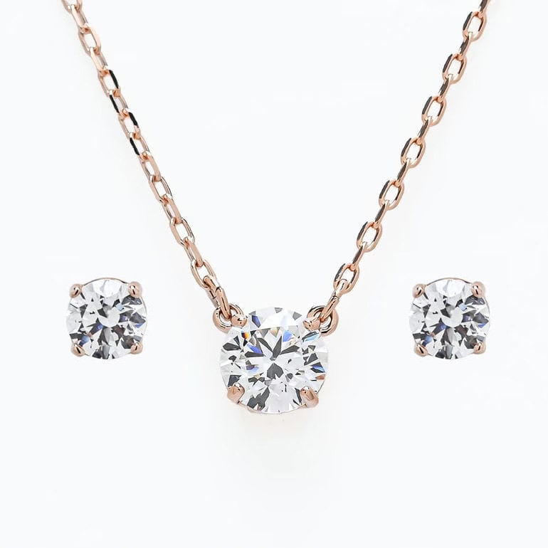 ネックレス ピアス セット Stilla Attract ペア ペンダント クリア ローズゴールド 5616233 ジュエリー アクセサリー 8,400円