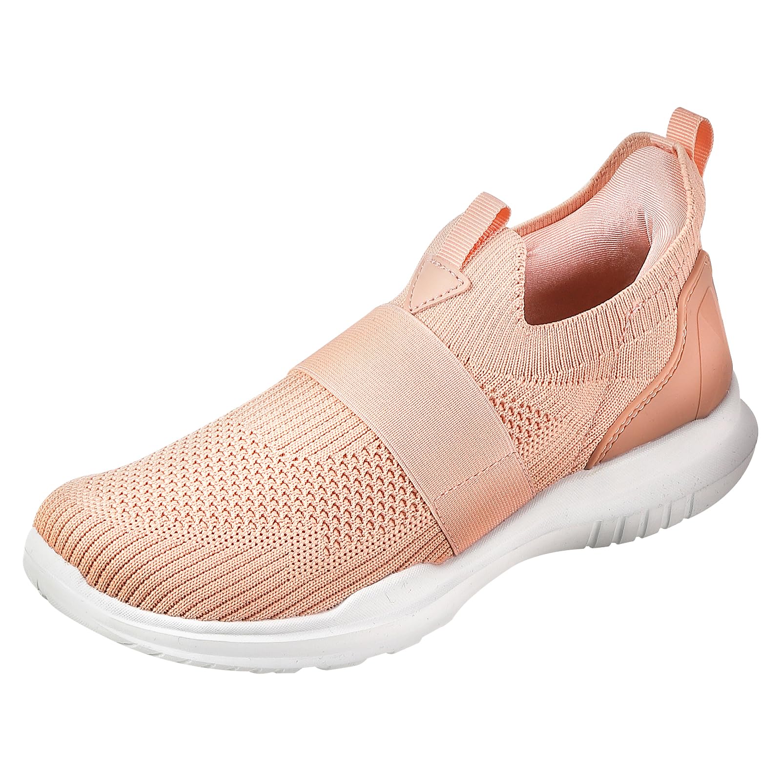 [スリムウォーク] 脱ぎ履きカンタン レディーススリッポン 美脚インソール 厚底+4.5cm 撥水加工 抗菌防臭 柔らかニット素材 (ピンク, 日本の靴のサイズ寸法, 大人, 数値, 22.5 cm)