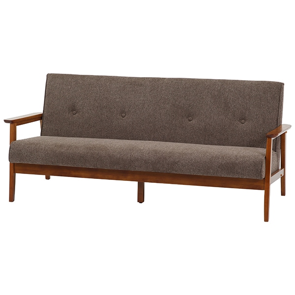 不二貿易 71737 厚手ファブリックソファ ミート 3P BR メーカー直送