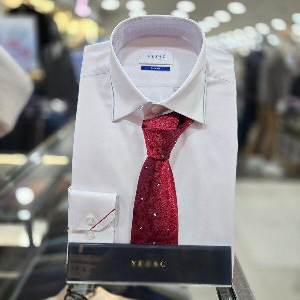 キュービックポイントシルク混ネクタイ YJESF3964/RE_DG