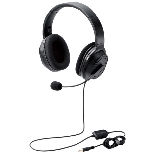 HS-HP30TBK オーバーヘッド 両耳 4極 変換ケーブル付 40mmドライバ ブラック メーカー直送