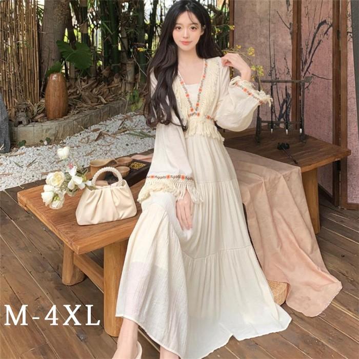 ワンピース ハワイアン アロハ ボヘミア風 マキシ リゾートワンピ 夏ワンピ ロング マキシワンピ 旅行 レディース ボヘミア風 マキシ 沖縄 M-4XL