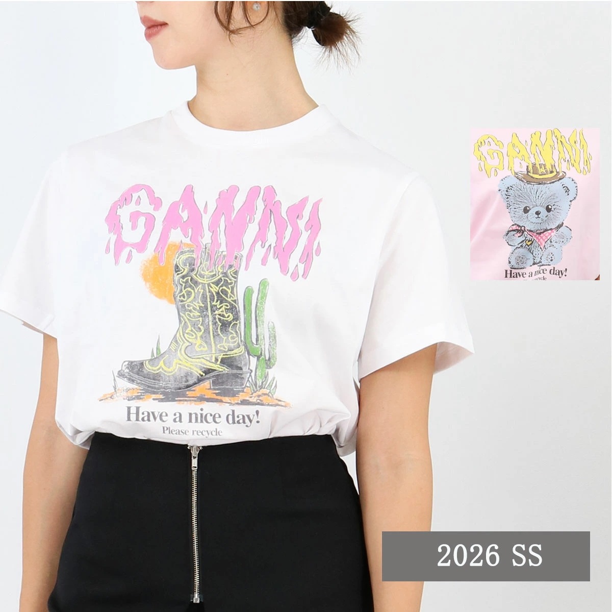半袖 Tシャツ A1050074 A1050075 Basic Cotton Jersey T-shirt レディース ロゴT カットソー コットン SS TEE クルーネック