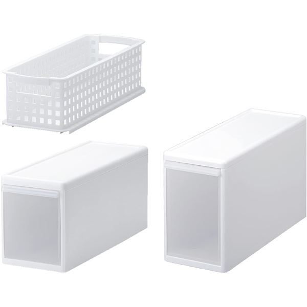 [2個セット] 吉川国工業所 Like-it 組み合わせて使える収納ケース スリムM / 約幅17x奥行46.5x高さ21.5cm ホワイト MOS-01 4,601円