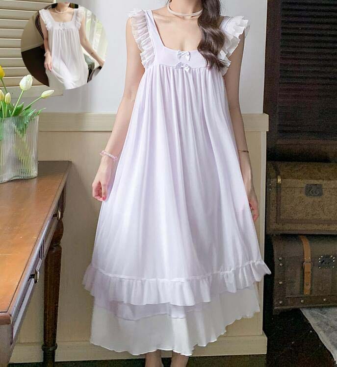 パジャマワンピース 姫系 部屋着 ネグリジェ レディースパジャマ ナイトウェア パジャマ レディース 婦人パジャマ 薄手 パジャマ ルームウェア 可愛い フリル 大きいサイズ 袖なし 寝巻き セクシー
