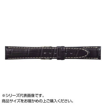 MIMOSA（ミモザ） 時計バンド クロコマット 18mm ネイビー/ホワイトステッチ （美錠:銀） WRM-NW18