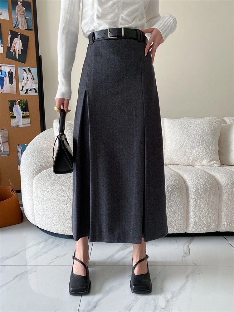 INSスタイル ロングスカート デザインセンス 快適である 大人気 スリム ジェントルスタイル ベルト