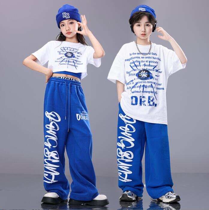 【期間限定！】キッズ ダンス衣装 セットアップ ダボ感 ダンスパンツ ジャズダンス ヒップホップ ストレートパンツ 男女お揃い 演出服 jazz hiphop ステージ衣装 子供 かっこいい 舞台演出