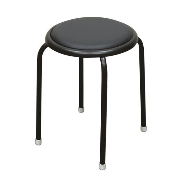 シンプル スタッキングチェア 同色10脚セット ブラックブラック 幅32cm 日本製 スチールパイプ サークルチェア