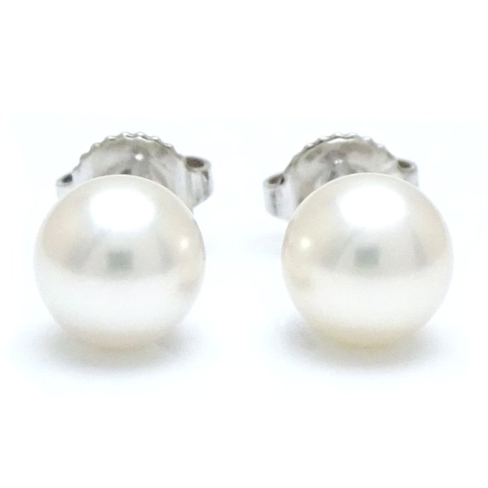 パール ピアス 真珠6.5ミリ/6.6ミリ K18WG ホワイトゴールド/292067【中古】