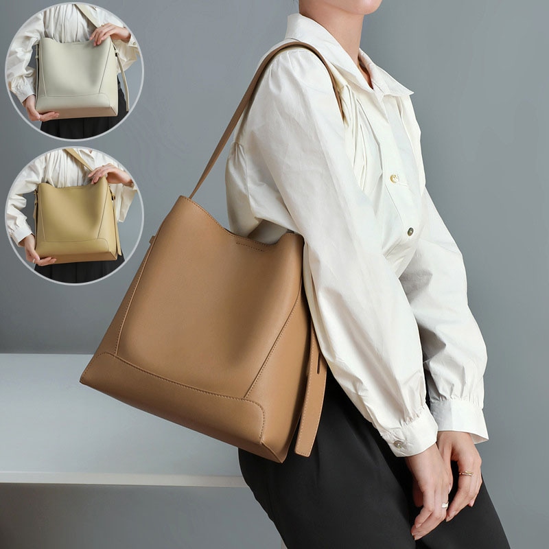 本革 大容量 ショルダー トートバッグ ハンドバッグ