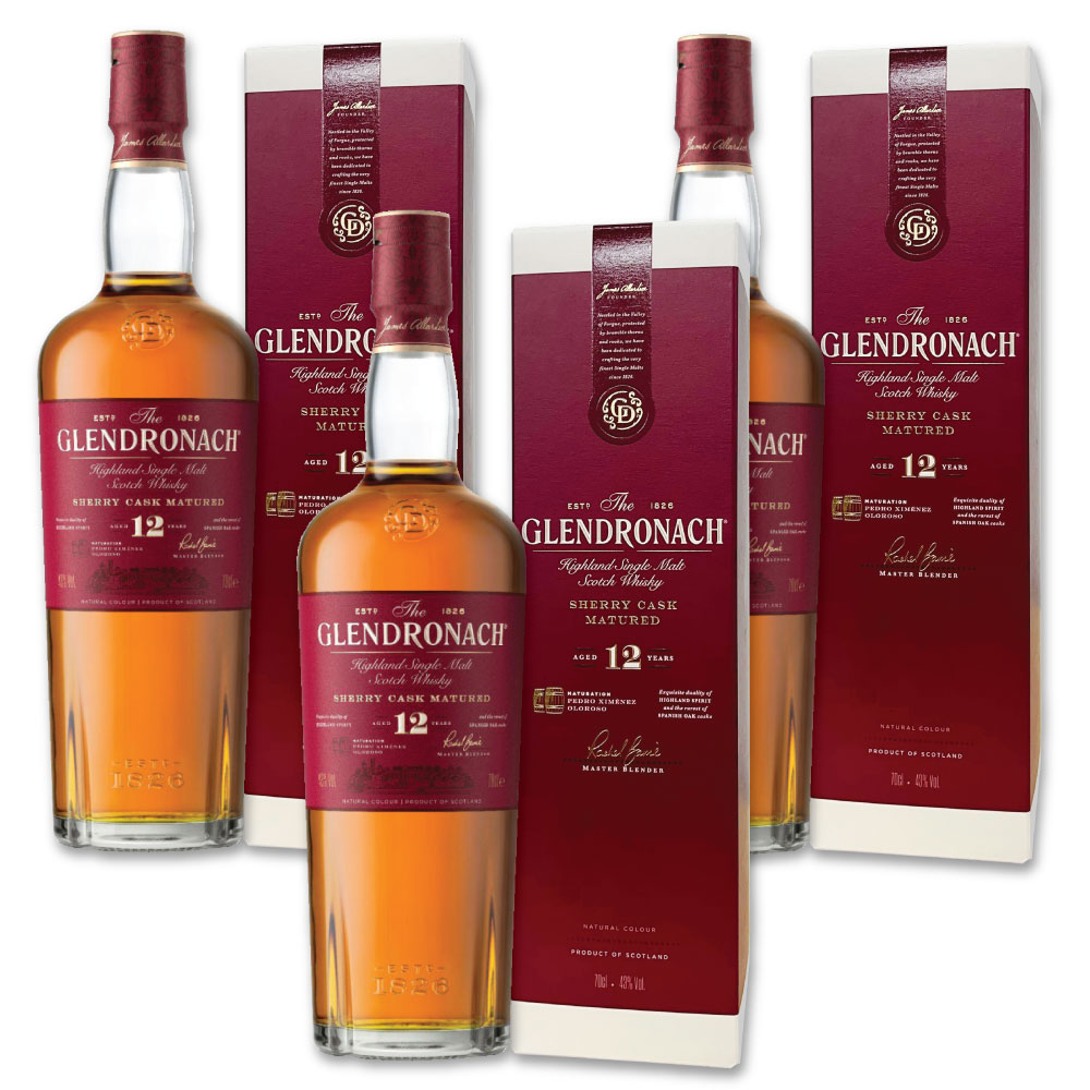 グレンドロナック 12年 3本セット 700ml / シングルモルト スコッチウイスキー ギフトBox入り シェリー系ウイスキーの定番 The GlenDronach Original