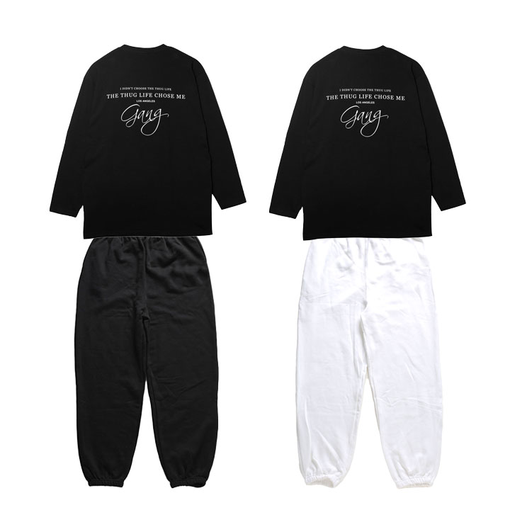 ACE FLAG 上下セット 長袖 ブランド メンズ 春秋冬用 全2色 大きいサイズ エースフラッグ セットアップ ロンT スウェットパンツ THUG LIFE