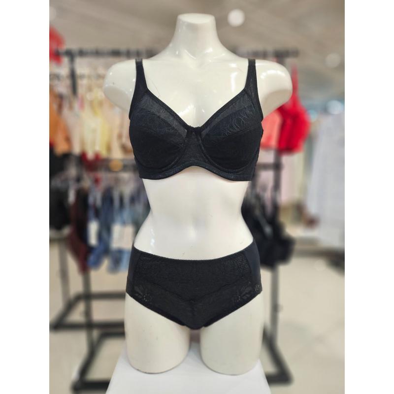 [始興店]花柄ジャガードフルカップ不織布ブラBR6762（BK）