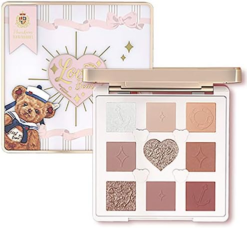 Flower knows(フラワーノーズ) LoveBear 9色アイシャドウパレット (レッドビーンミルクティー) 1 個