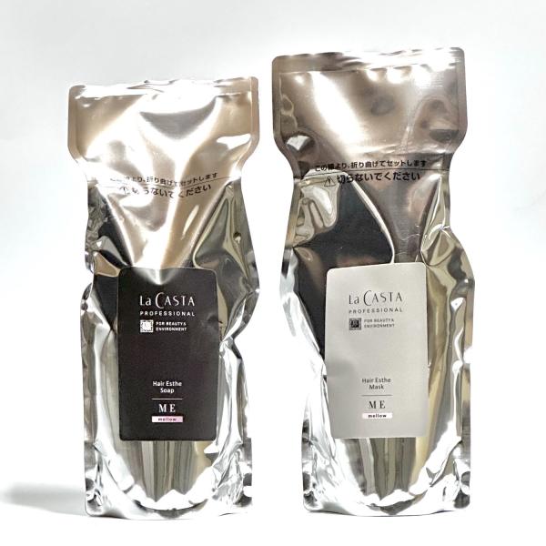 【セット品】ラ・カスタ プロフェッショナル ヘアエステ ソープ & ヘアエステ マスク ME メロー 600ml + 600g リフィル LSC
