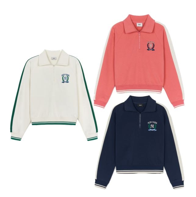 Sportive Varsity Track Crop Half Zip Up