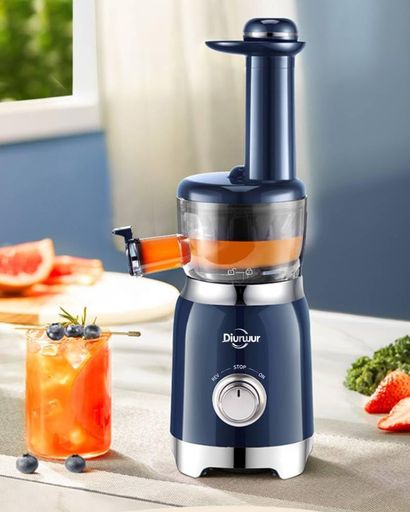 スロージューサー 低速ジューサー DIURWUR ミニ 搾りカス分離 小型 ミキサー 高い搾汁率 酸化しにくい コンパクト フルーツ 野菜 離乳食 ビタミン 酵素 フレッシュジュース 鮮度キープ 水洗