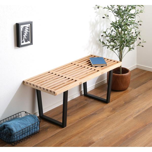 ベンチチェア ダイニングチェア 椅子 おしゃれ ミッドセンチュリー プラットフォームベンチ ネルソン チェア いす イス 100cm幅 座面高さ42cm