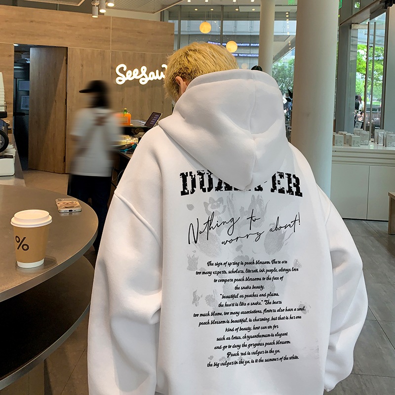 アメリカンフーデッドスウェットメンズ2023秋新潮レタープリント400gプルオーバージャケット