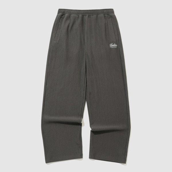 キルティングクッション地ストレートパンツ DARK CHARCOAL UQ423CFPN2 DCH0