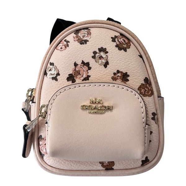 セール バラのプリント ミニコートバックパックバッグチャーム CAA68 即発 正規品 USA直送 アウトレット
