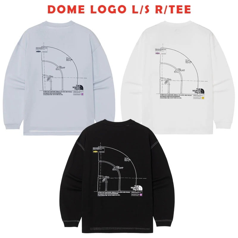 韓国正規品保証 関税負担なしNT7TR03J DOME LOGO LS RTEEデイリー 基本 着装 男子 女子 人気 韓国 ファッション 男女共用 アウトドア