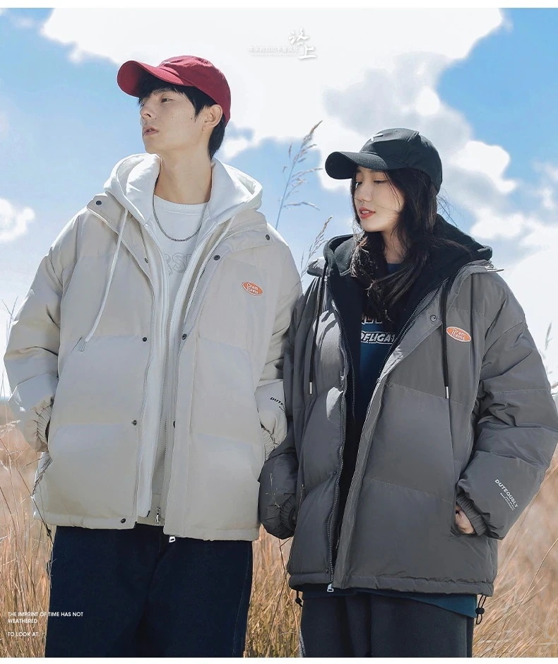 【急速出荷!】ダウンジャケットメンズファッションコートの新作ダウンジャケットフードコート偽の綿入れ2枚のパン服を厚くする男女兼用 タグ