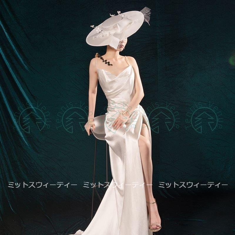 ウエディングドレス スレンダードレス 二次会 結婚式 花嫁 オフホワイト 大きいサイズ 海外挙式 パ