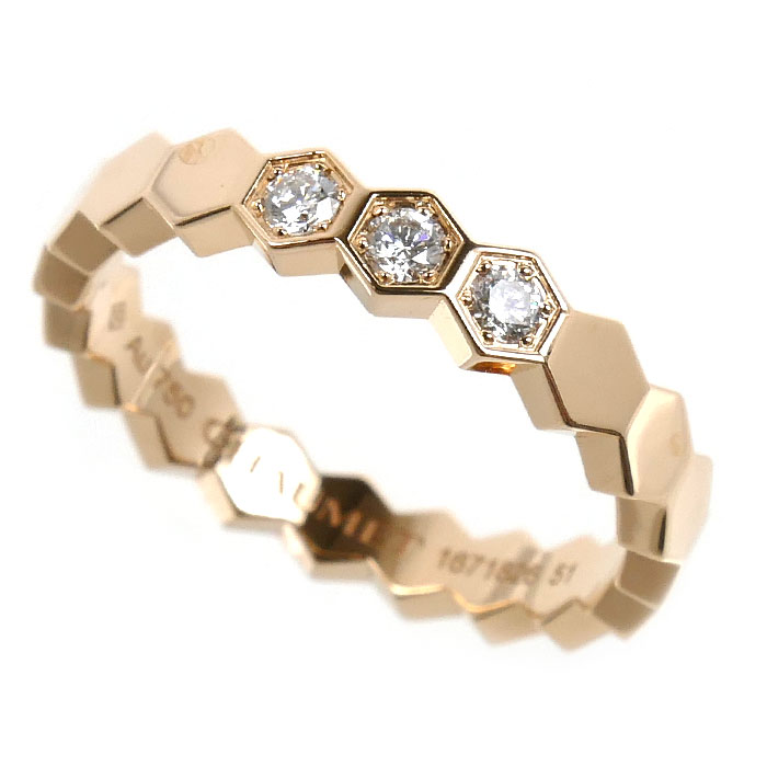 Chaumet ショーメ K18PG ピンクゴールド ビーマイラブ リング・指輪 083361 ダイヤモンド 11号 51 3.4g レディース 中古 美品