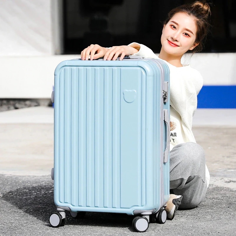 スーツケース 小さな収納ボックスをプレゼントし 学生の修学旅行 暗号箱の色は多様 旅行用ポールボックス小長旅に適したクマデザインの収納ボックス スーツケースは軽量設計静音マルチホイール