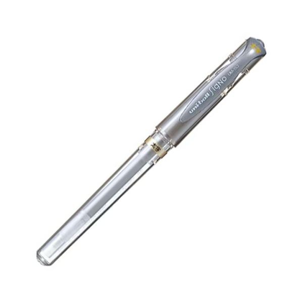 (まとめ) 三菱鉛筆 ゲルインクボールペン ユニボール シグノ 太字 1.0mm 銀 UM153.26 1本 (×100セット)筆記具
