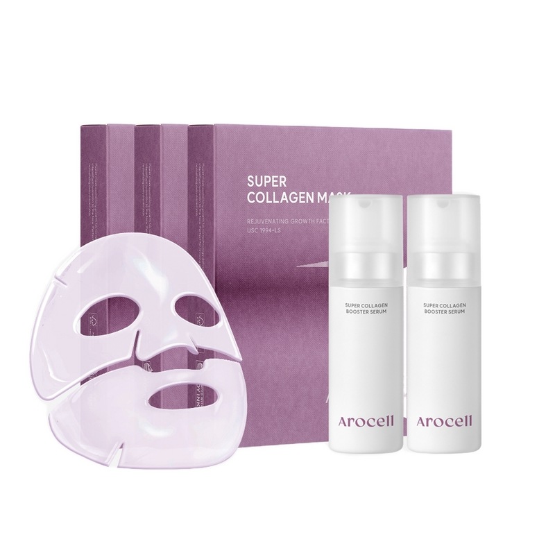 [アロセル]スーパーコラーゲンマスク4枚×3ボックス+スーパーコラーゲンブースターセラム×2個