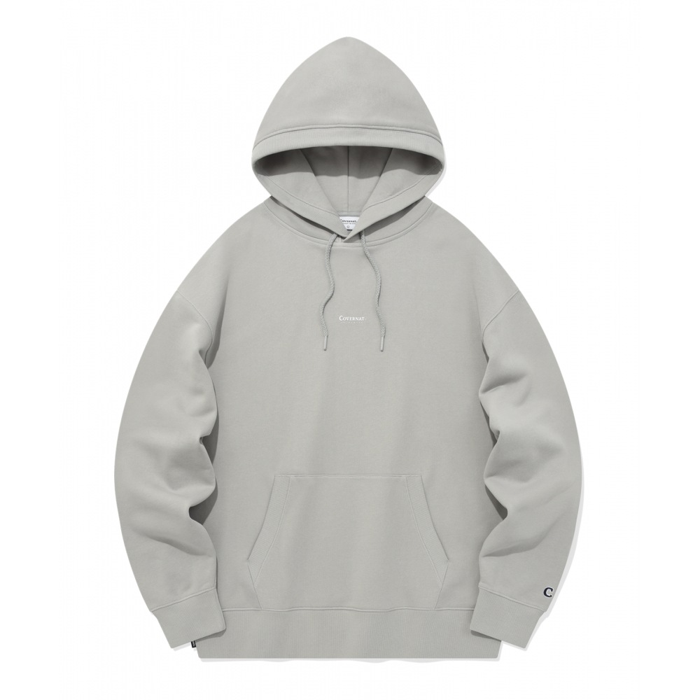COVERNAT オーバーフィットスモールオーセンティックロゴパーカーライトグレー