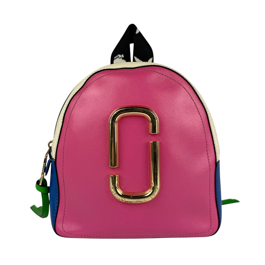 マークジェイコブス MARC JACOBS リュック バックショット レザー ピンク×ホワイト×ブルー×グリーン レディース z5581