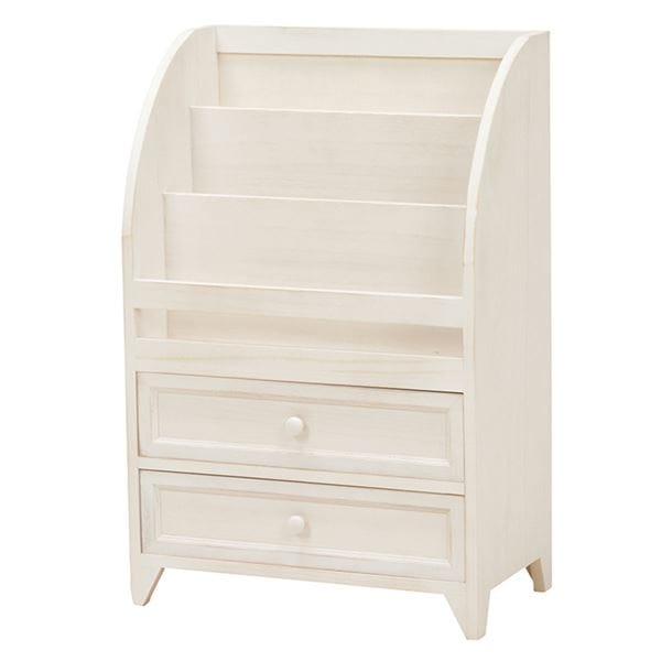 マガジンラック 約幅48cm シャビーホワイト 引き出し収納タイプ 軽量 Rural ルーラル 完成品 リビング ベッドルーム