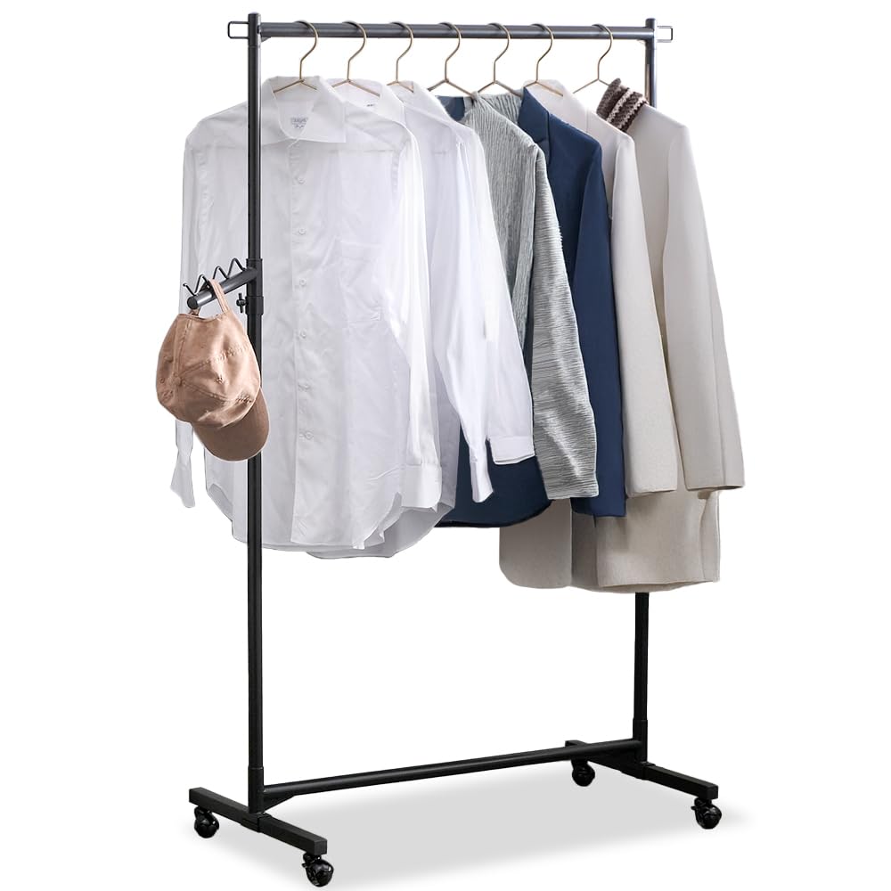 【耐荷重アウター18着分】アイリスオーヤマ スタイルハンガーハード【リニューアル】 ハンガーラック シングルタイプ 安心の高耐荷重 幅約93×奥行約43×高さ約116~172 高さ調節 ボール型キャス