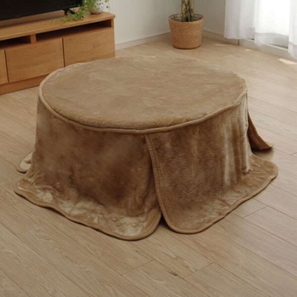 1181380066340 こたつ布団用 中掛け毛布 洗える 円形 アクリル ブラウン 約90cm メーカー直送 7,807円