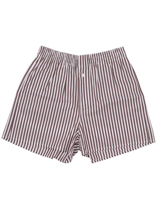 LA ROSE Women Straight Pants PS002001 BROWN STRIPES