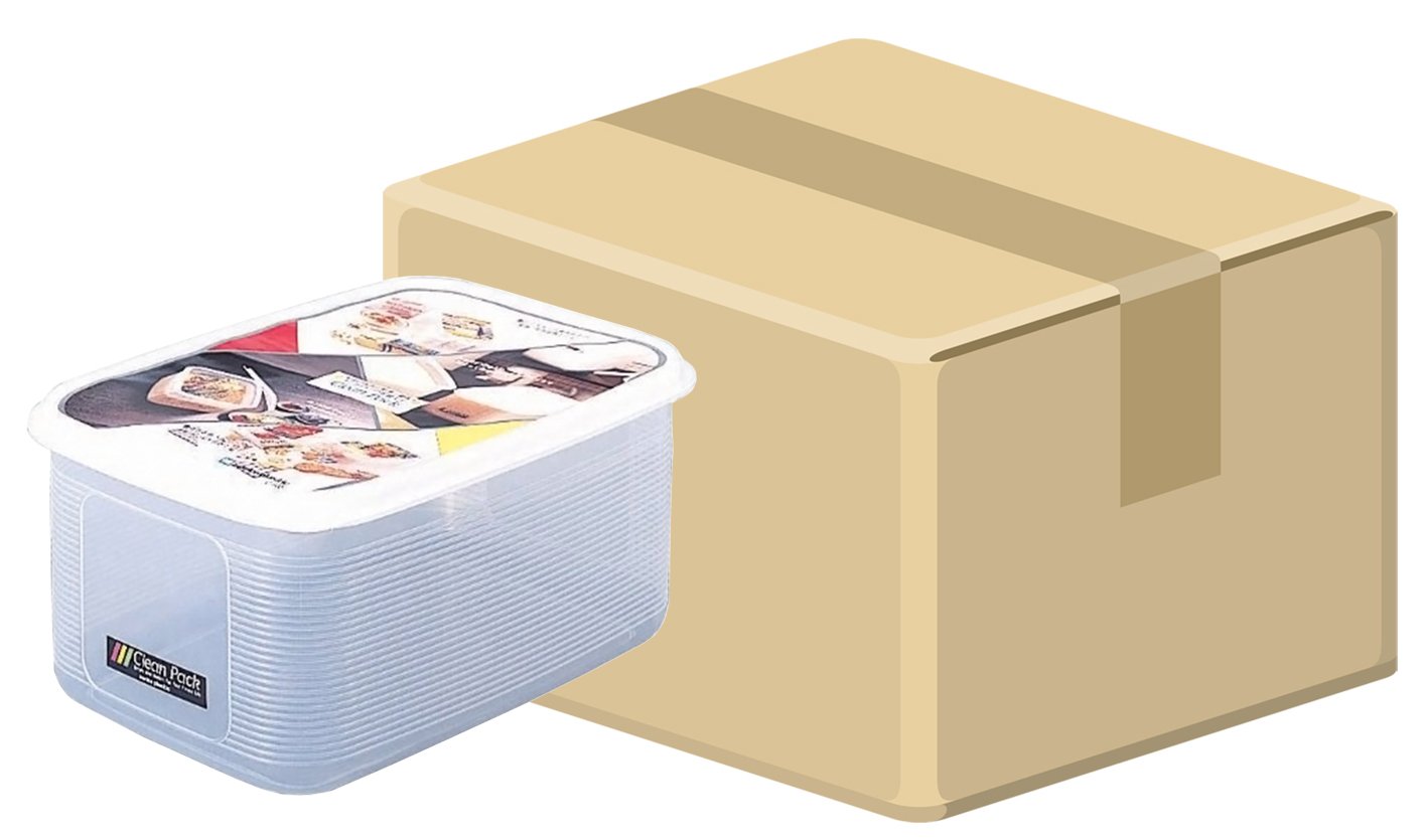 (ケース販売) 日本製 食品保存容器 クリーンパック C-300 ナチュラル 12個入り 071682