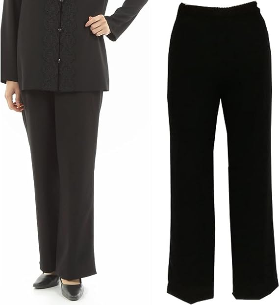 喪服 レディース 礼服 ブラックフォーマル 裏無しパンツ 単品 ウエスト総ゴム　124200-2