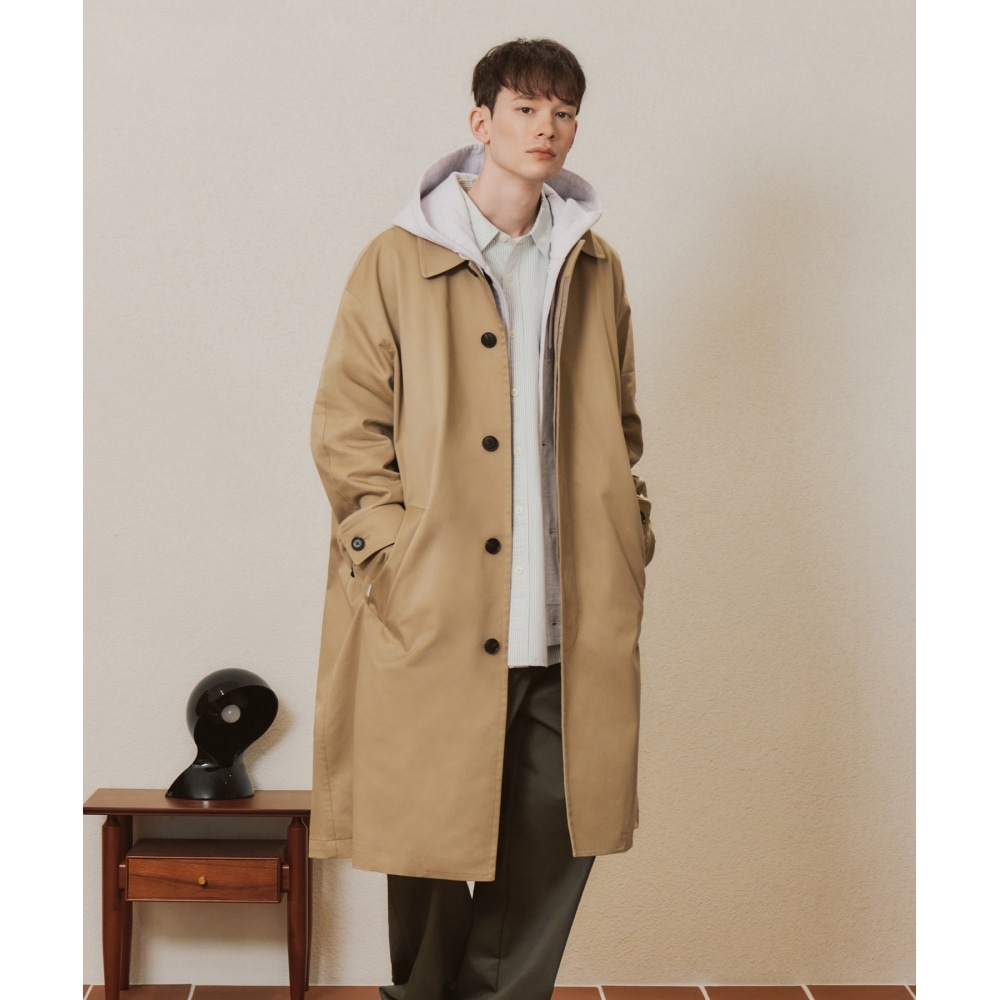 COVERNAT オーバーフィットラグランシングルコートベージュ