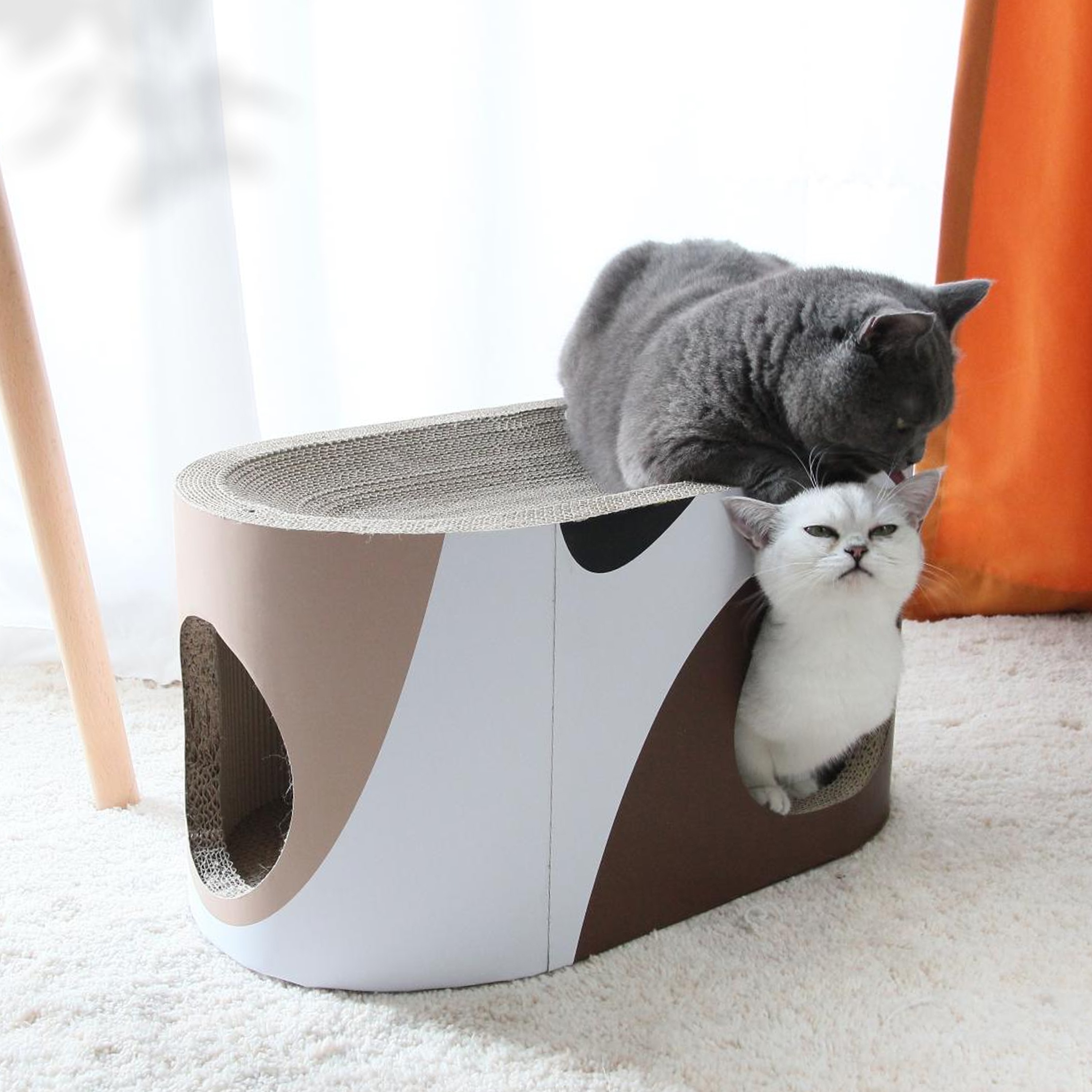 猫 爪とぎ おもちゃ　鈴　爪研ぎ ダンボール つめとぎ 段ボール ガリガリ つめとぎ スクラッチャー 大きいサイズ 猫 おもちゃ 猫ベッド ストレス解消 爪磨き 爪とぎ防止 爪研ぎ防止 おしゃれ 可愛