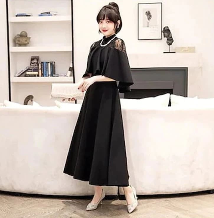 ドレス 結婚式 お呼ばれ パーディー ミモレ丈 パーティードレス レースドレス ワンピース おしゃれ フォーマル 二次会 パーティー お呼ばれ 演奏会 成人式