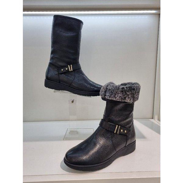 女性 楽ちん 軽量 ファー ハーフブーツ ヒール3cm PFCWBM630 (P002962235)