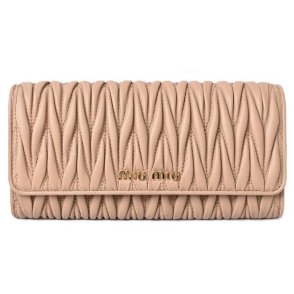 ミュウミュウ 財布 未使用 miumiu 長財布 5MH1109 MATELASSE/マテラッセ CAMMEO/ベージュピンク